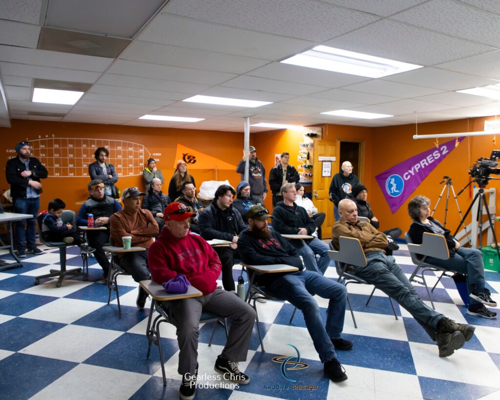 Skydivers at Safety Day at Skydive Chicago