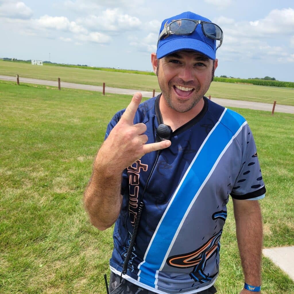 Skydive Chicago's GM Anthony Ebel posing for a picture