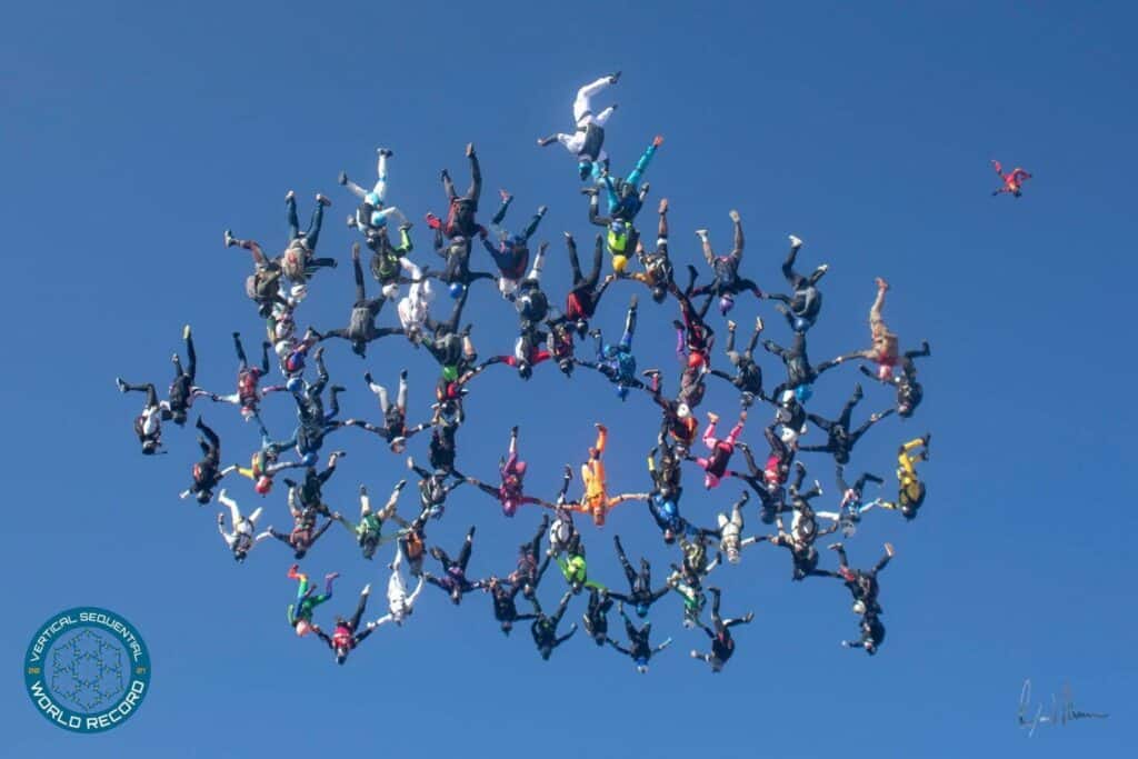 Point 1 of the Vertical Sequential World at Skydive Chicago