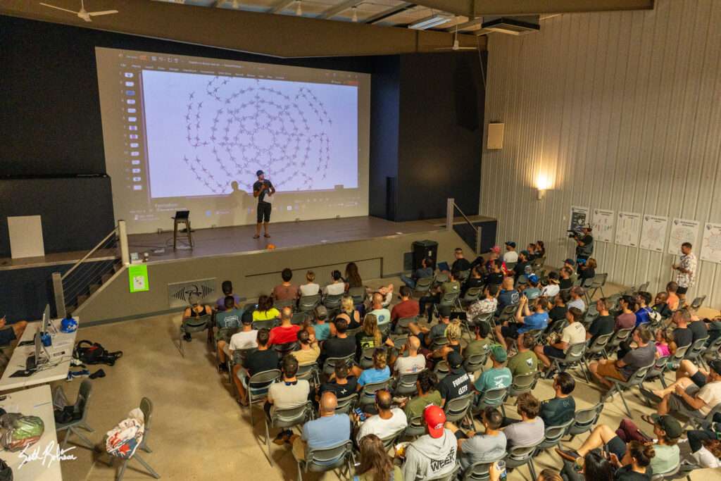 Athletes preparing for the world record skydiving formations