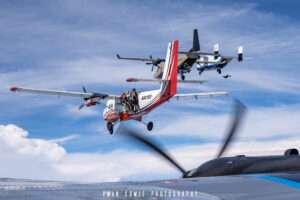 skydive record plane formation by ewan cowie at Skydive Chicago