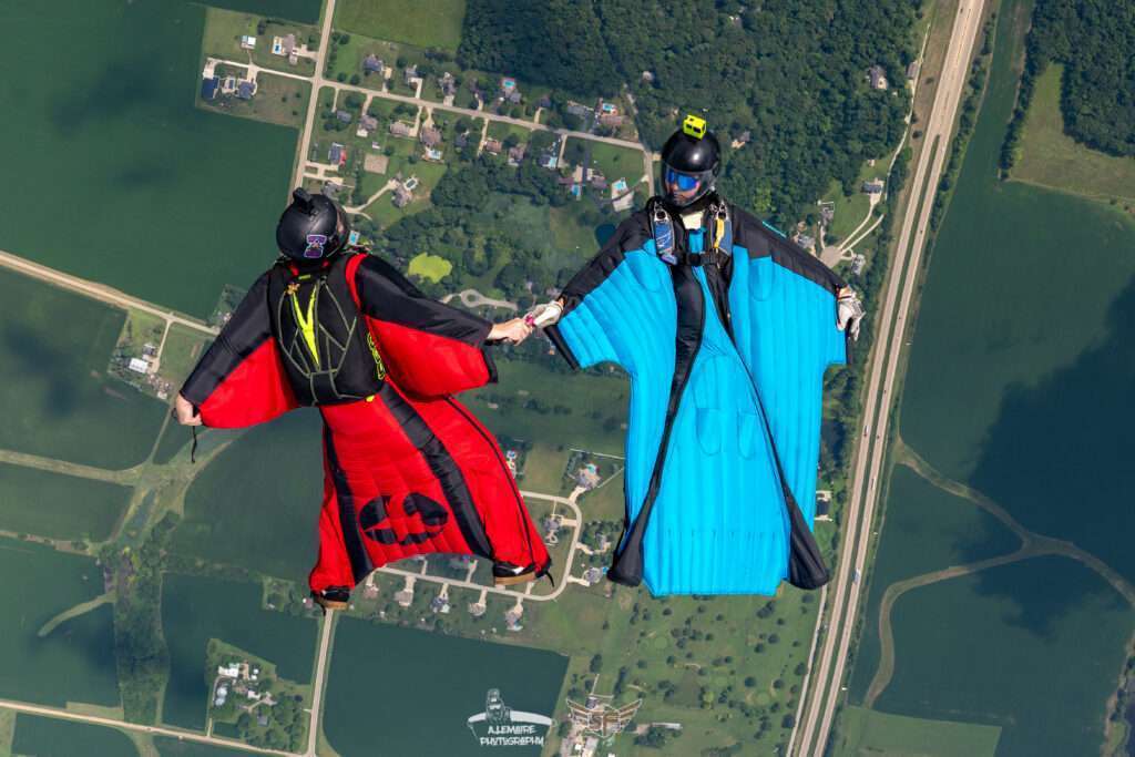 Wingsuit skydiving at Skydive Chicago