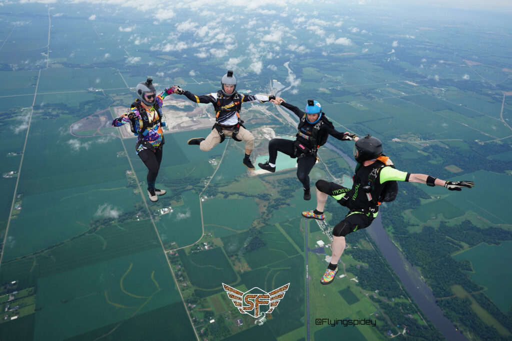 upright freeflying at Skydive Chicago's SDC Summerfest