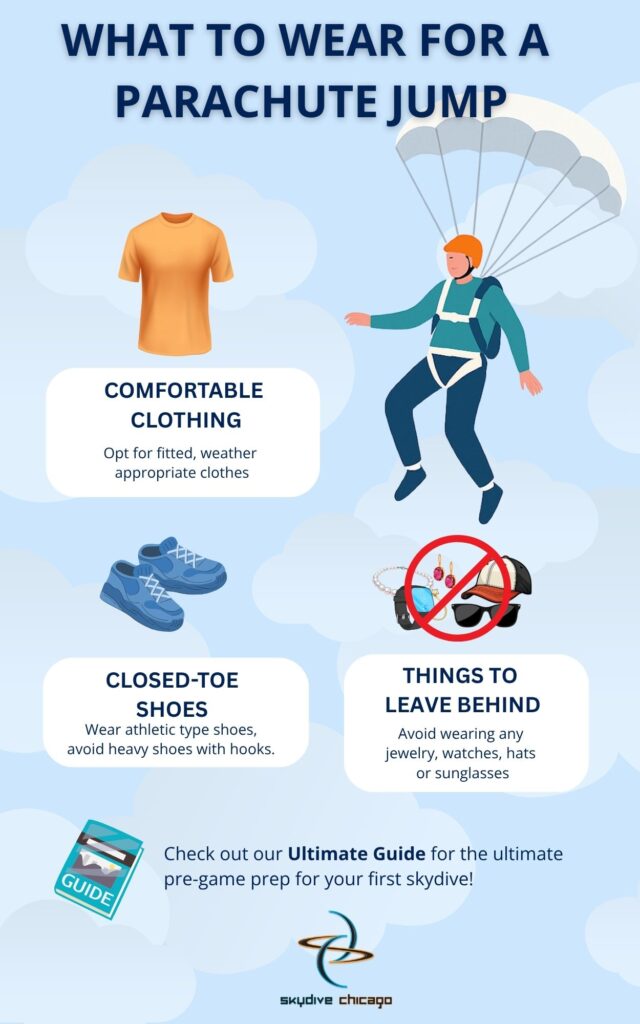 What to wear for skydiving / parachute jump 
